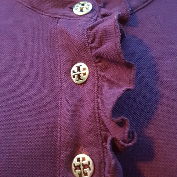 Tory Burch Longsleeve Lidia eggplant purple shirt - Picture 4 of 4